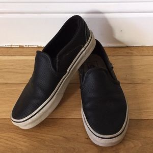 Vans faux perforated leather slip ons